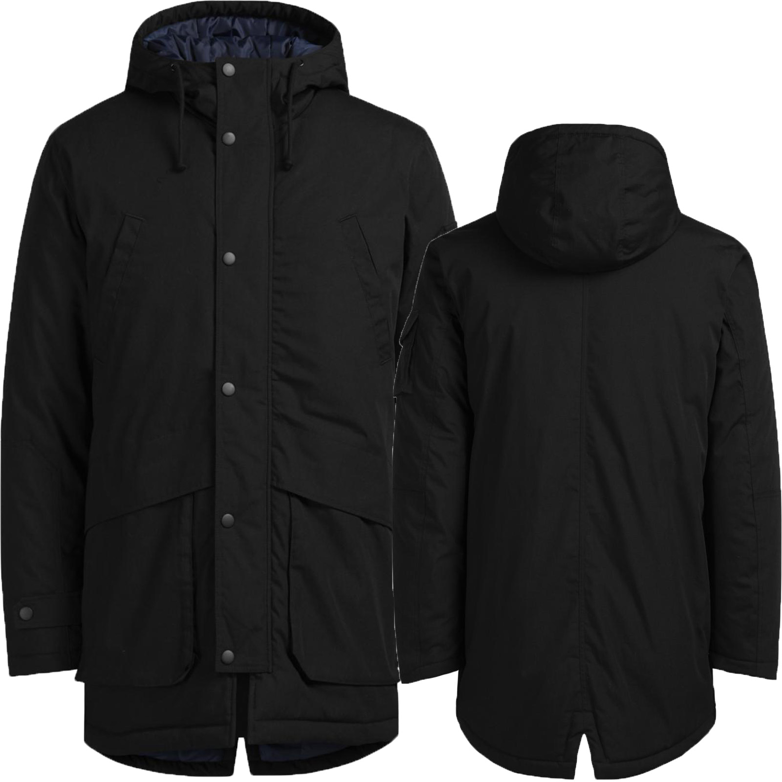Jack /& Jones Herren Wolljacke mit Kapuze Winterjacke Kurzmantel Wintermantel
